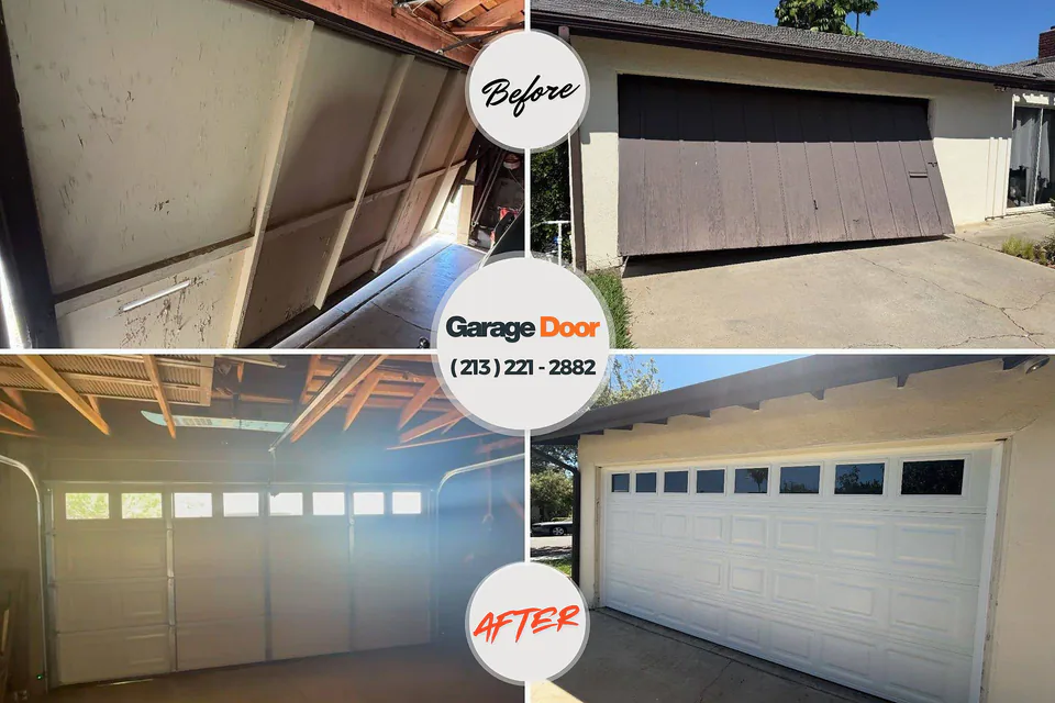 Before and after: garage door company Mount Vernon, IA